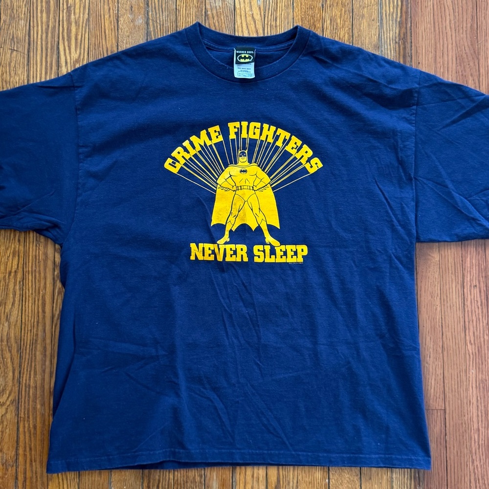 2004 Batman Crime Fighters Never Sleep Vintage T-Shirt